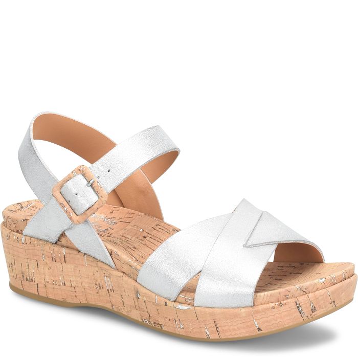 Kork Ease Women's Myrna 2.0 Silver Metallic Wedge Sandal - Orleans Shoe Co.
