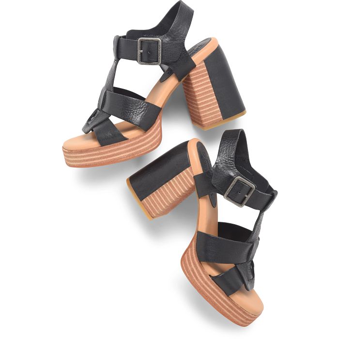 Kork Ease Macey Platform Sandal Black - Orleans Shoe Co.