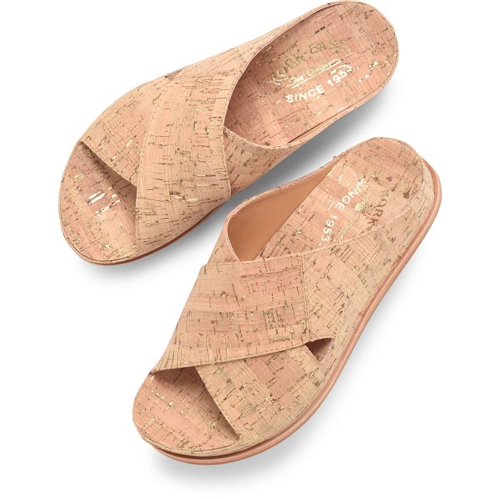 Kork Ease Women's Tutsi Crossband Gold Cork - Orleans Shoe Co.