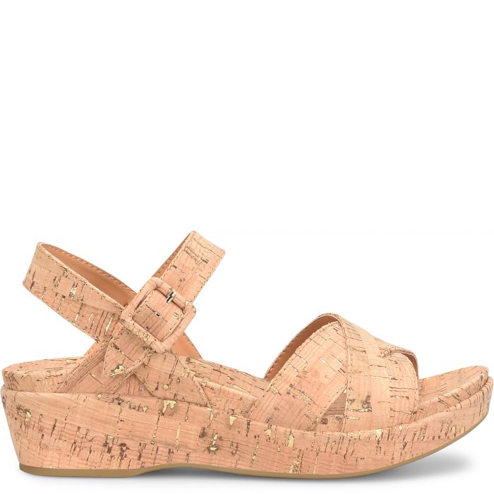 Kork Ease Women's Myrna 2.0 Gold Cork Wedge Sandal - Orleans Shoe Co.