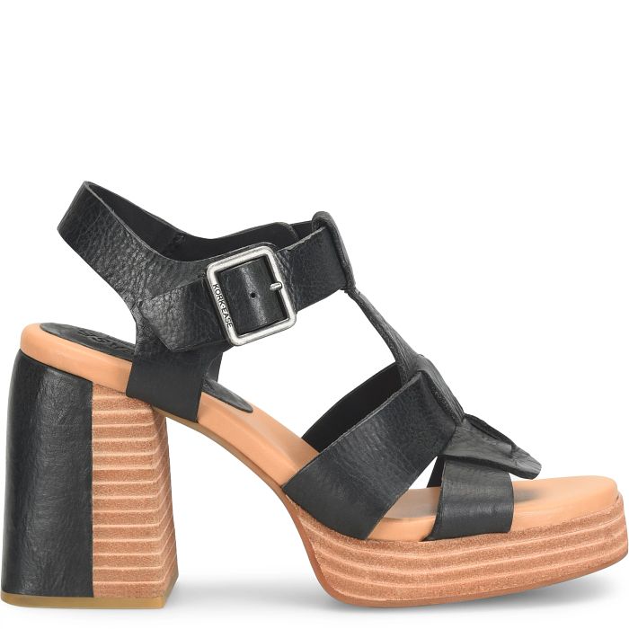 Kork Ease Macey Platform Sandal Black - Orleans Shoe Co.