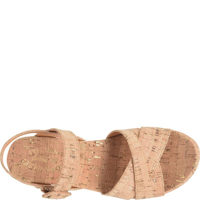 Kork Ease Women's Myrna 2.0 Gold Cork Wedge Sandal - Orleans Shoe Co.