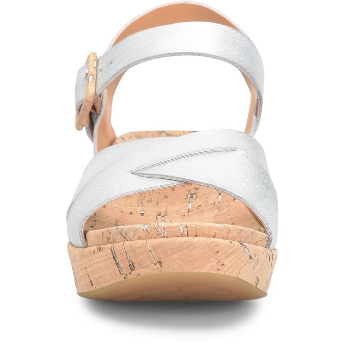 Kork Ease Women's Myrna 2.0 Silver Metallic Wedge Sandal - Orleans Shoe Co.
