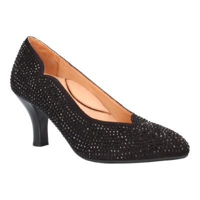 L'Amour des Pieds Women's Bamelle Black Suede Stones 9.5 M