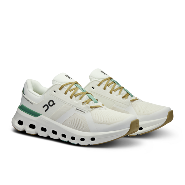 On Women's Cloudrunner 2 White Green - Orleans Shoe Co.