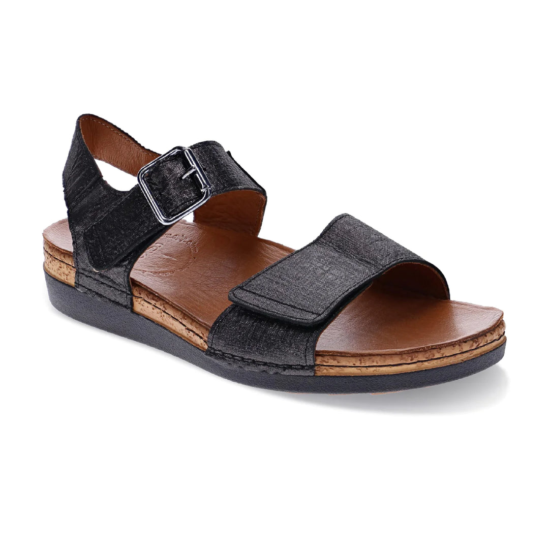 Revere Women’s Georgia Black Linen - Orleans Shoe Co.