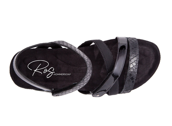 Ros Hommerson Women's Pool Black Textured Multi Leather - Orleans Shoe Co.