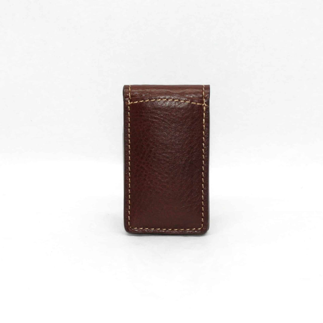 Torino Tumbled Magnetic Money Clip Brown