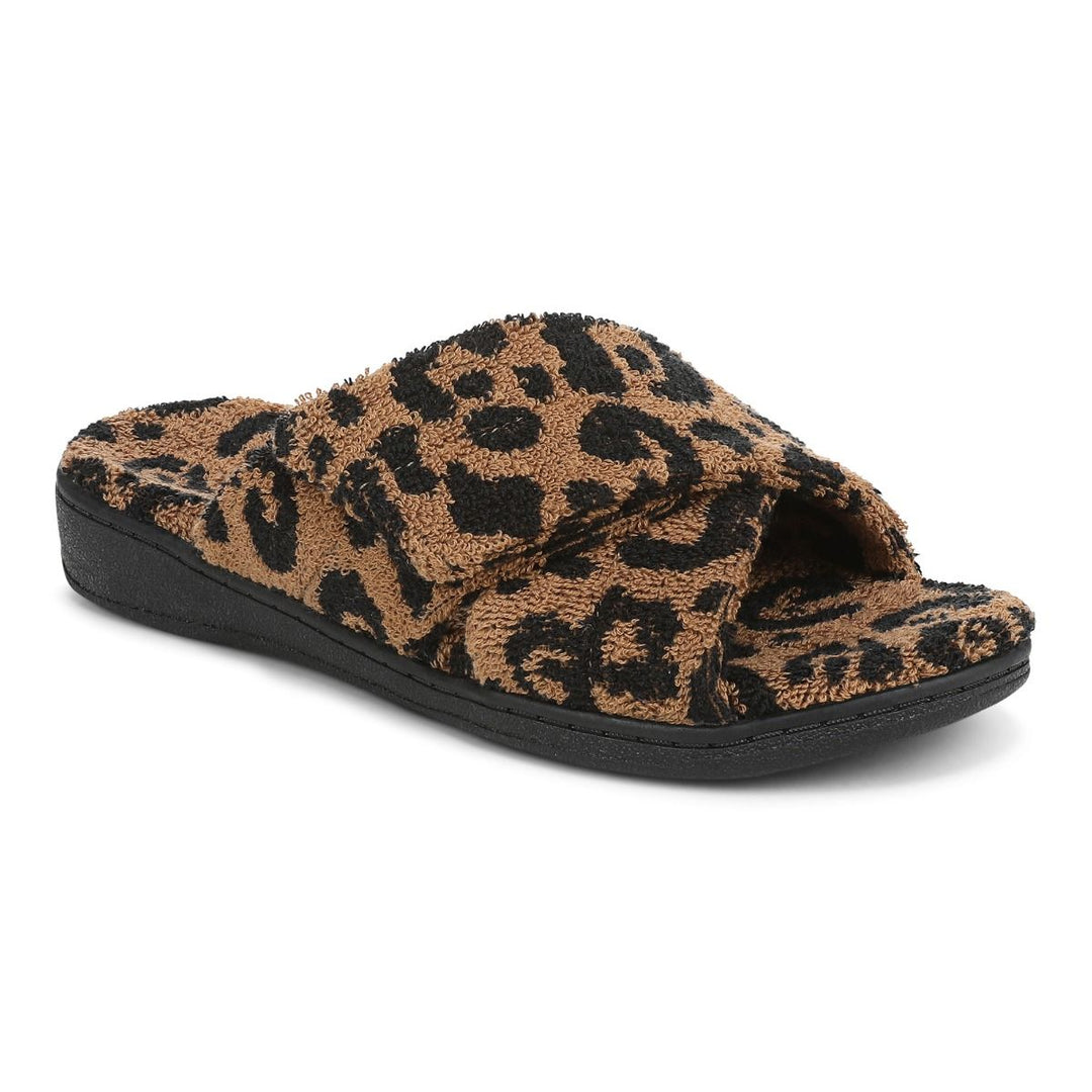 Vionic Women's Relax II Brown Leopard Terry - Orleans Shoe Co.
