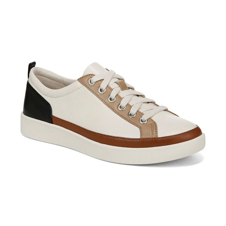 Vionic Women's Winny Sneaker Ivory Black Leather - Orleans Shoe Co.