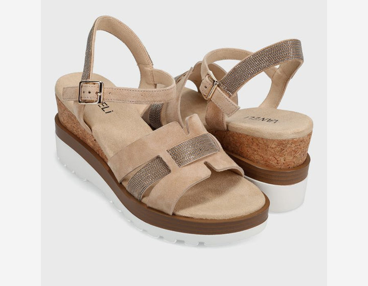 Vaneli Women's Caitlin Nude Suede - Orleans Shoe Co.