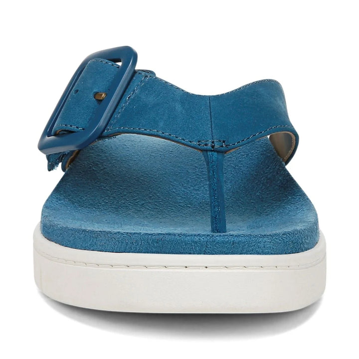 Vionic Women's Uptown Marin Toe Post Sandal Celestial Teal Nubuck - Orleans Shoe Co.