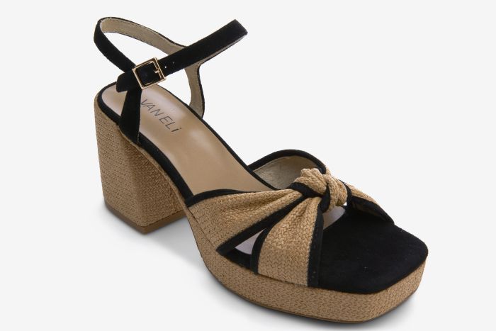 Vaneli Women’s Mina Black And Natural - Orleans Shoe Co.