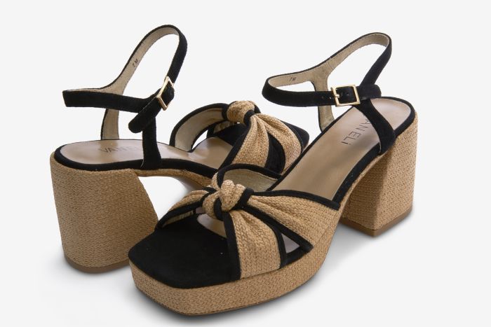 Vaneli Women’s Mina Black And Natural - Orleans Shoe Co.