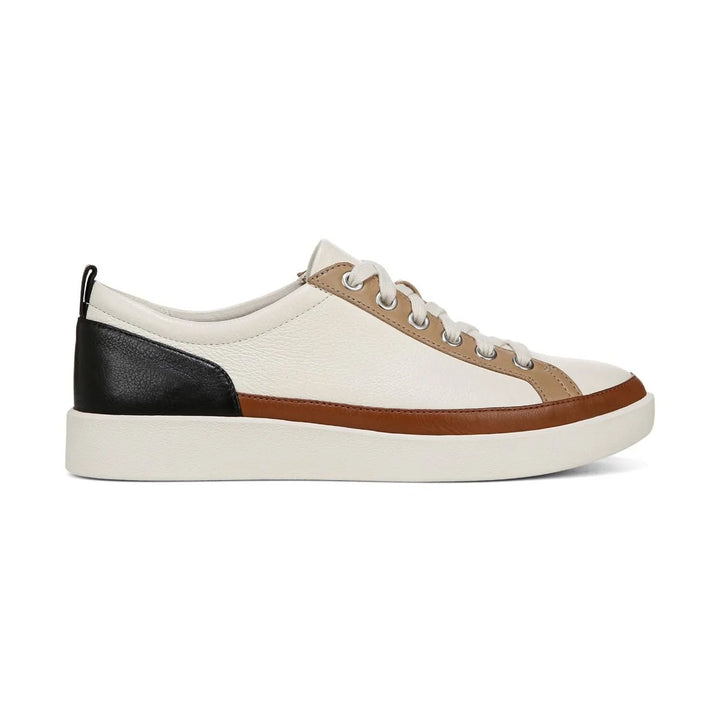 Vionic Women's Winny Sneaker Ivory Black Leather - Orleans Shoe Co.