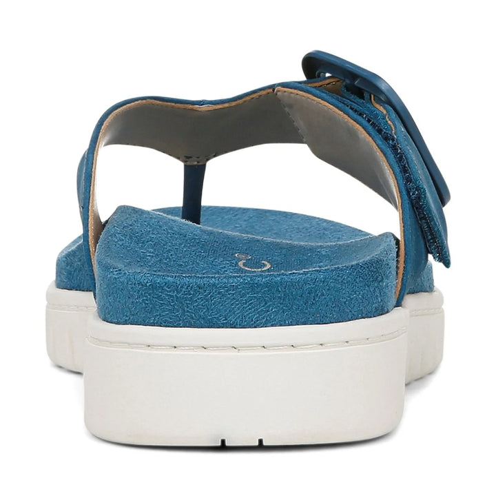 Vionic Women's Uptown Marin Toe Post Sandal Celestial Teal Nubuck - Orleans Shoe Co.