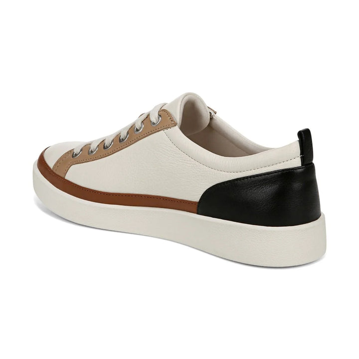 Vionic Women's Winny Sneaker Ivory Black Leather - Orleans Shoe Co.