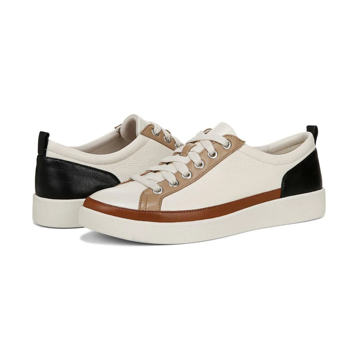 Vionic Women's Winny Sneaker Ivory Black Leather - Orleans Shoe Co.