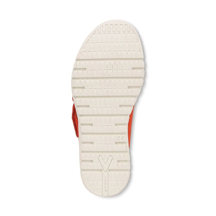 Vionic Women's Uptown Marin Toe Post Sandal Cherry Tomato Nubuck - Orleans Shoe Co.