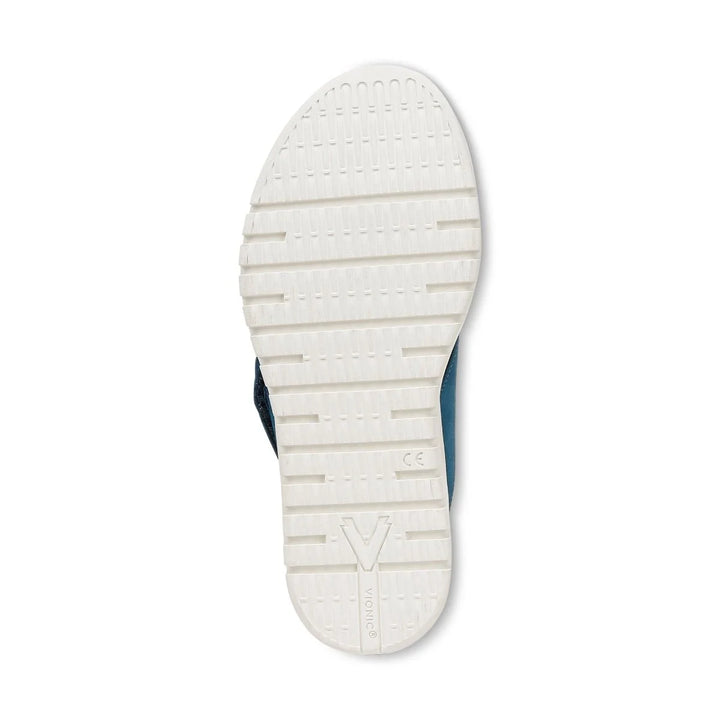 Vionic Women's Uptown Marin Toe Post Sandal Celestial Teal Nubuck - Orleans Shoe Co.