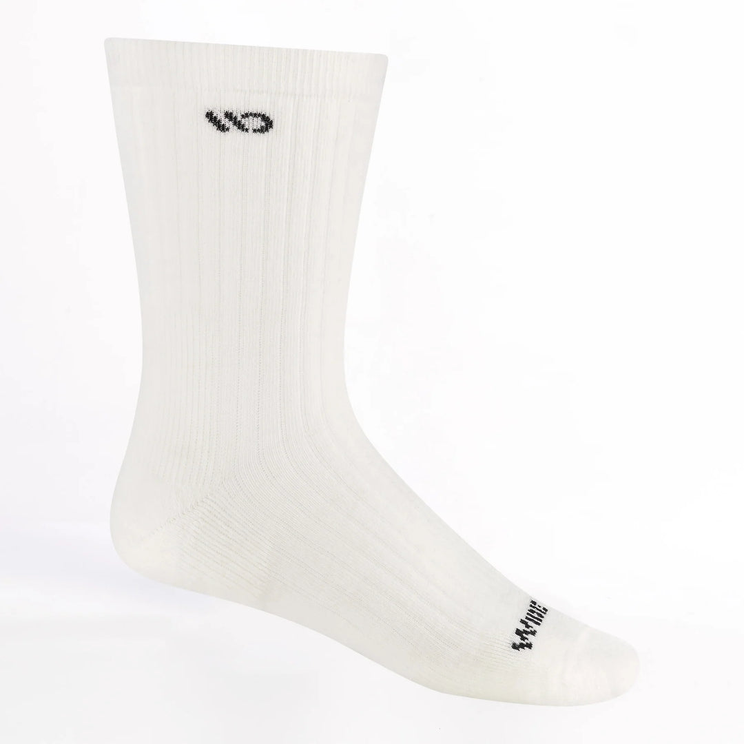 Wide Open Men's Solid Cushioned Micro Crew Socks White 9001 - Orleans Shoe Co.