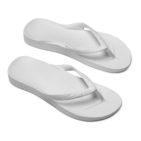 Archie's Support Flip Flops White – Orleans Shoe Co.