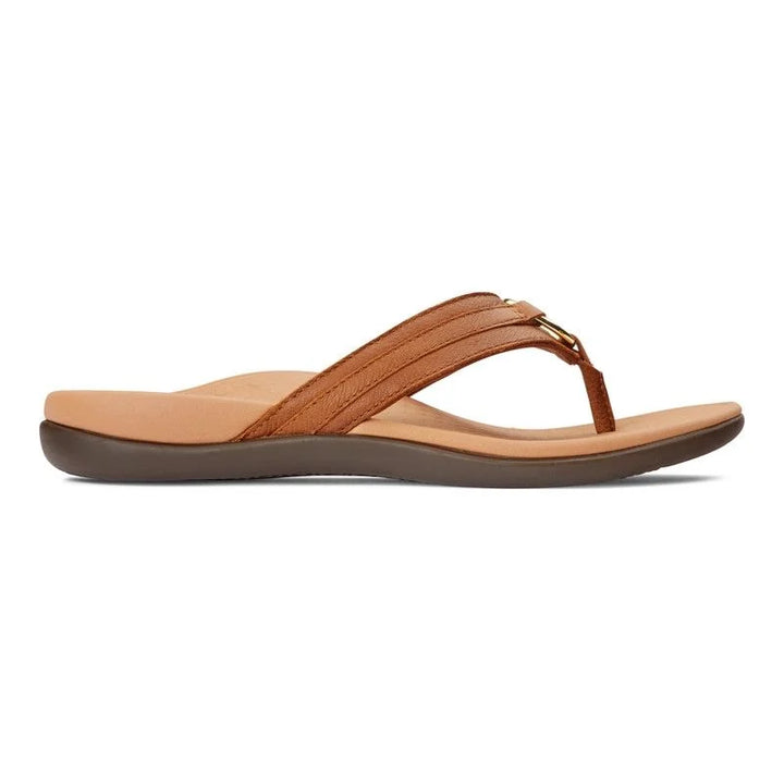 Vionic Women’s Aloe Mocha Leather Sandal - Orleans Shoe Co.