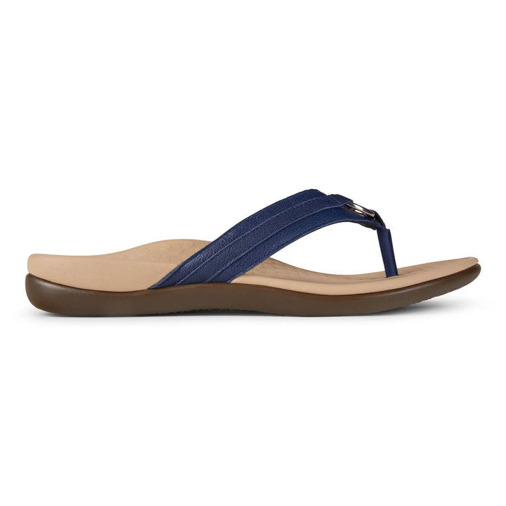 Vionic Women’s Navy Leather Sandal - Orleans Shoe Co.