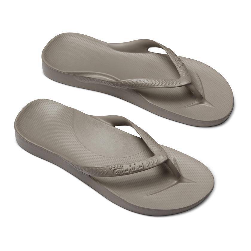Archie's Support Flip Flops Taupe – Orleans Shoe Co.