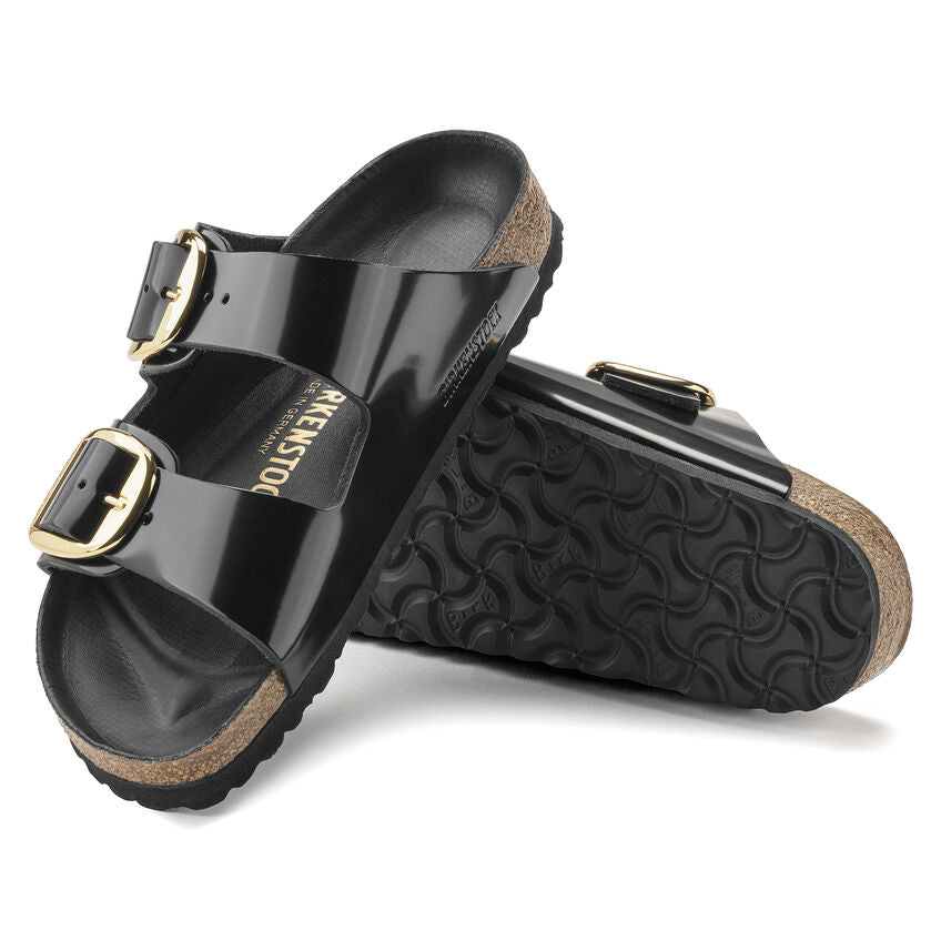 Arizona Birkenstock Big Buckle High Shine Black - Orleans Shoe Co.