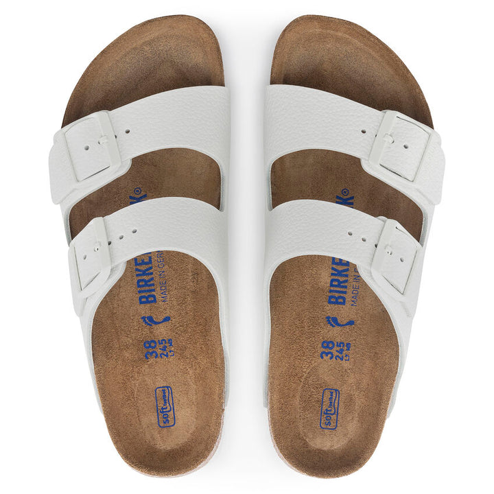 Birkenstock Arizona Leather Soft Footbed White - Orleans Shoe Co.