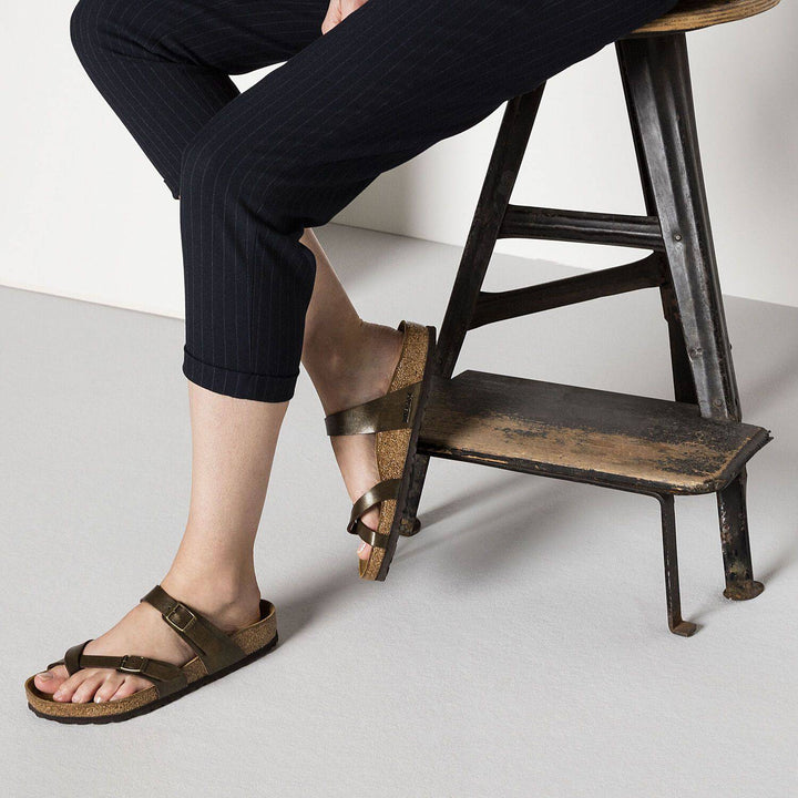 Mayari Golden Brown Birko-Flor Sandal - Orleans Shoe Co.