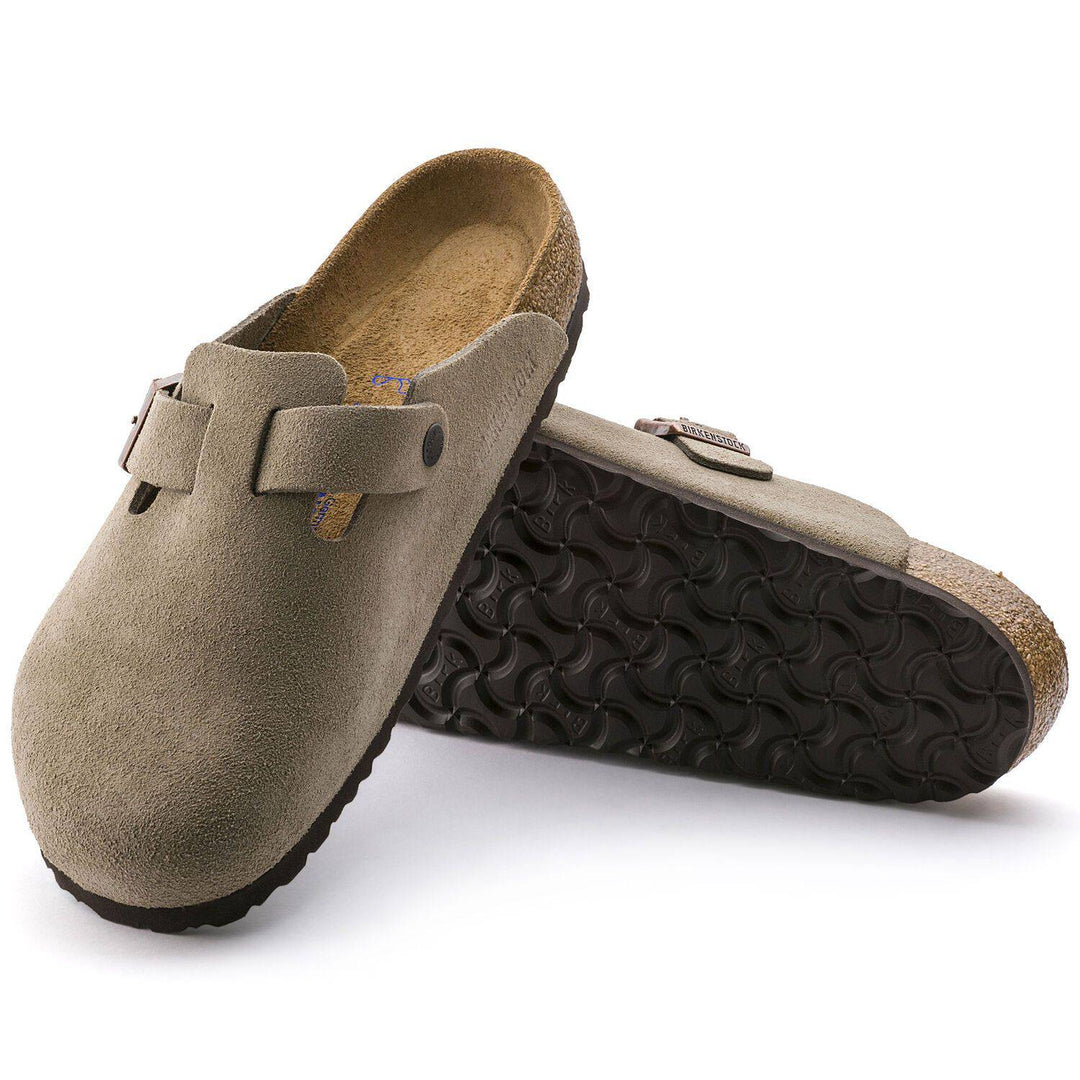 Boston Taupe Suede Soft Footbed Sandal - Orleans Shoe Co.