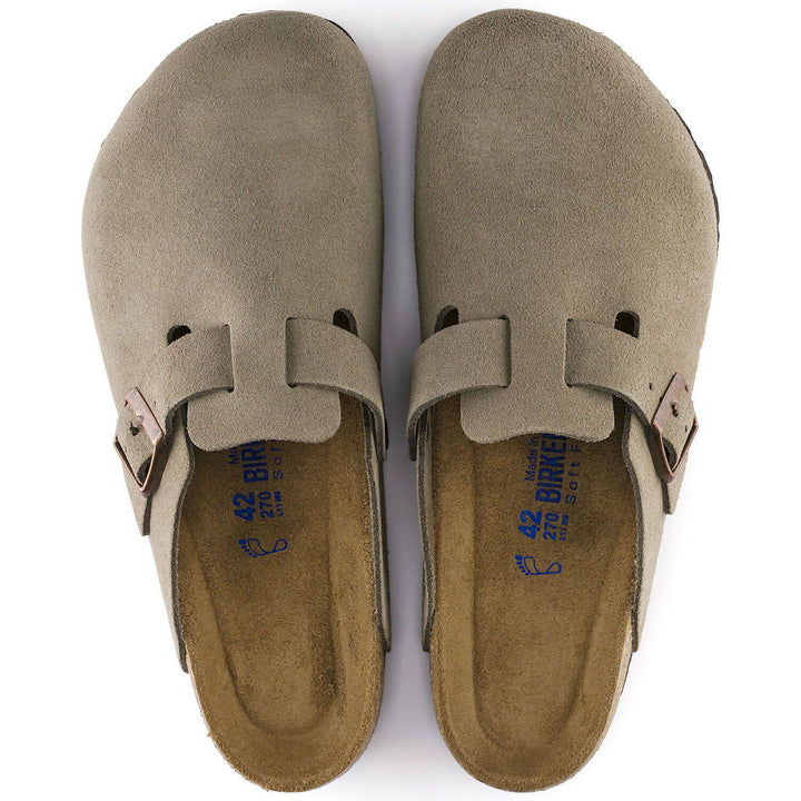 Boston Taupe Suede Soft Footbed Sandal - Orleans Shoe Co.