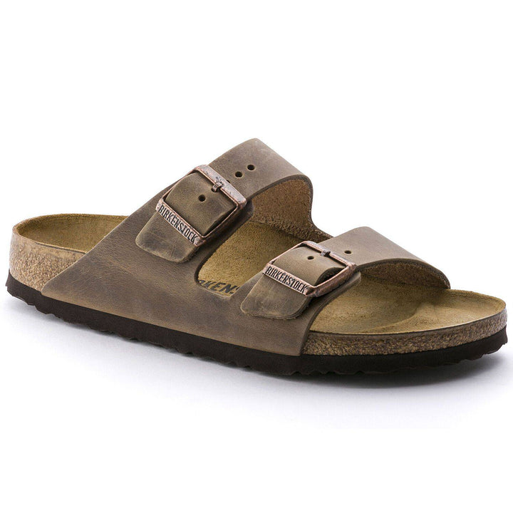 Unisex Arizona Tobacco Leather Soft Footbed Sandal - Orleans Shoe Co.