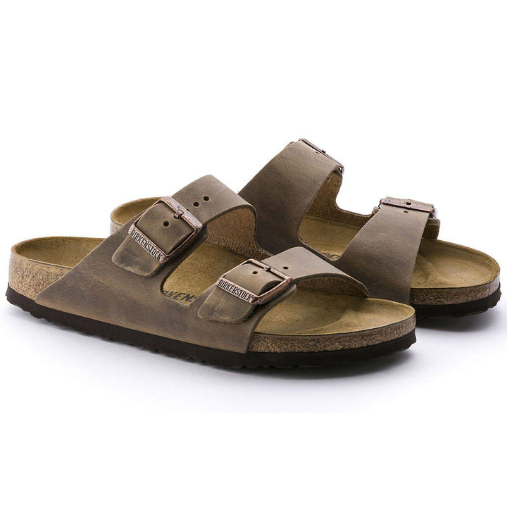Unisex Arizona Tobacco Leather Soft Footbed Sandal - Orleans Shoe Co.
