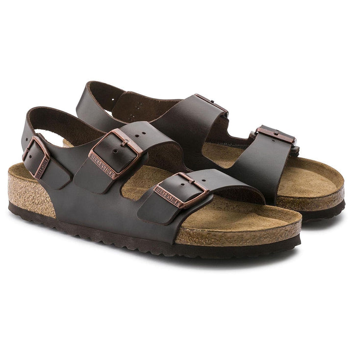 Unisex Milano Brown Amalfi Leather Soft Footbed Sandal - Orleans Shoe Co.