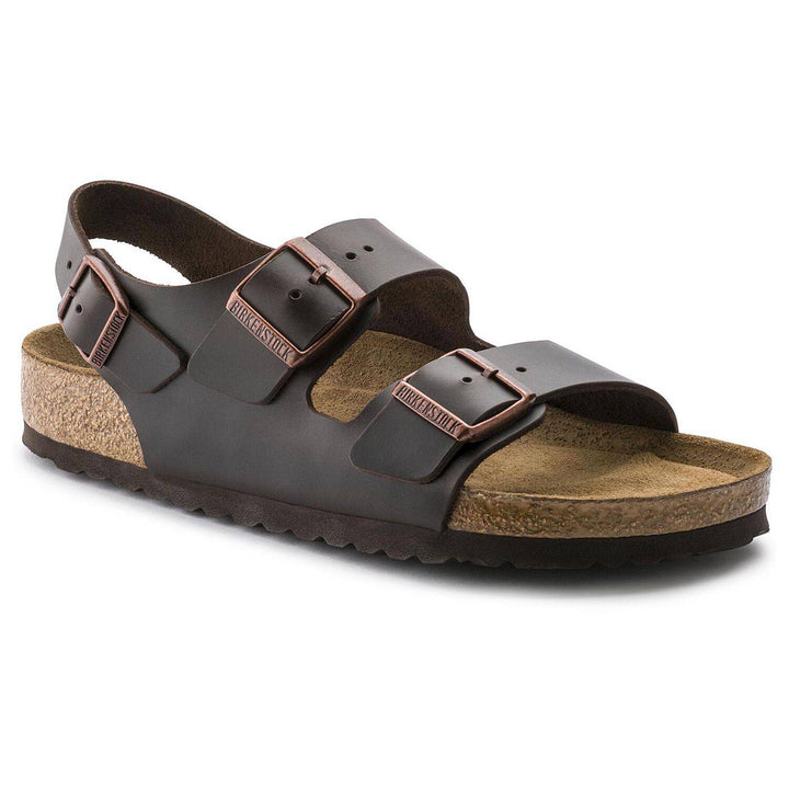 Unisex Milano Brown Amalfi Leather Soft Footbed Sandal - Orleans Shoe Co.