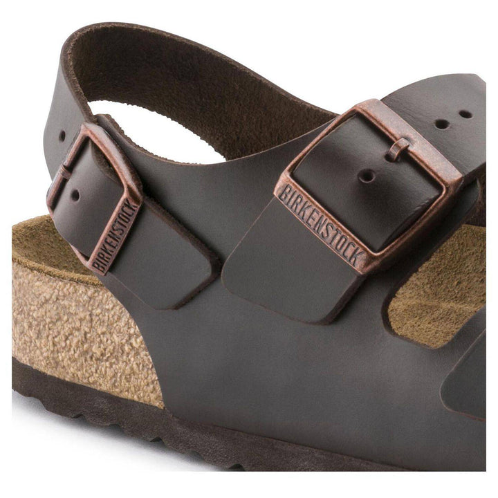 Unisex Milano Brown Amalfi Leather Soft Footbed Sandal - Orleans Shoe Co.