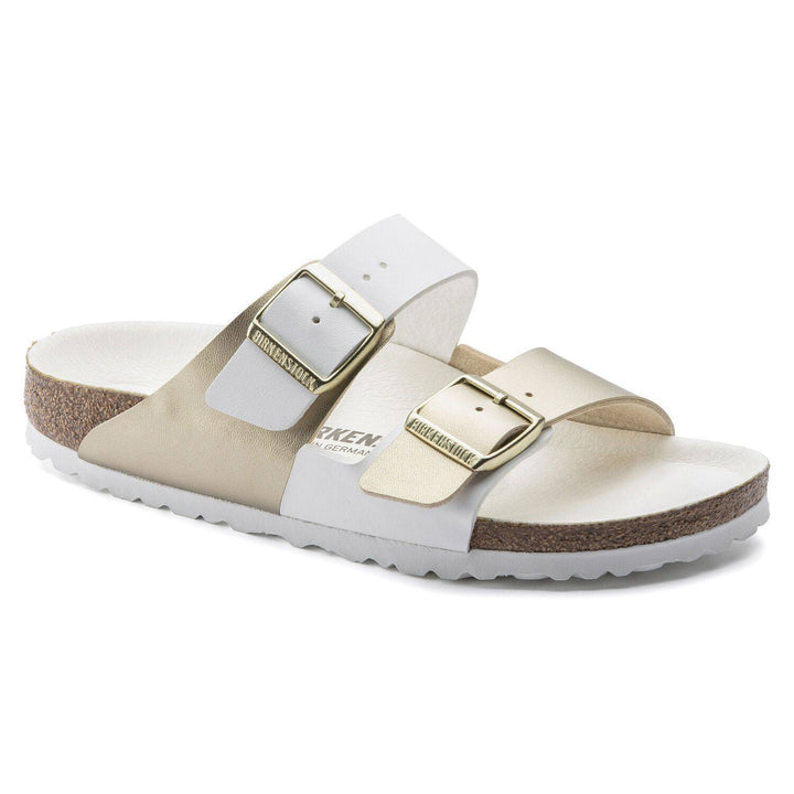 Women's Arizona Split White/Gold - Orleans Shoe Co.