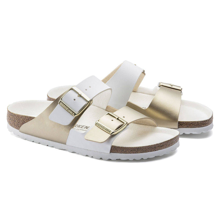 Women's Arizona Split White/Gold - Orleans Shoe Co.