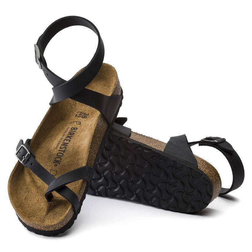 Birkenstock Yara Black Oiled Leather Strap – Orleans Shoe Co.