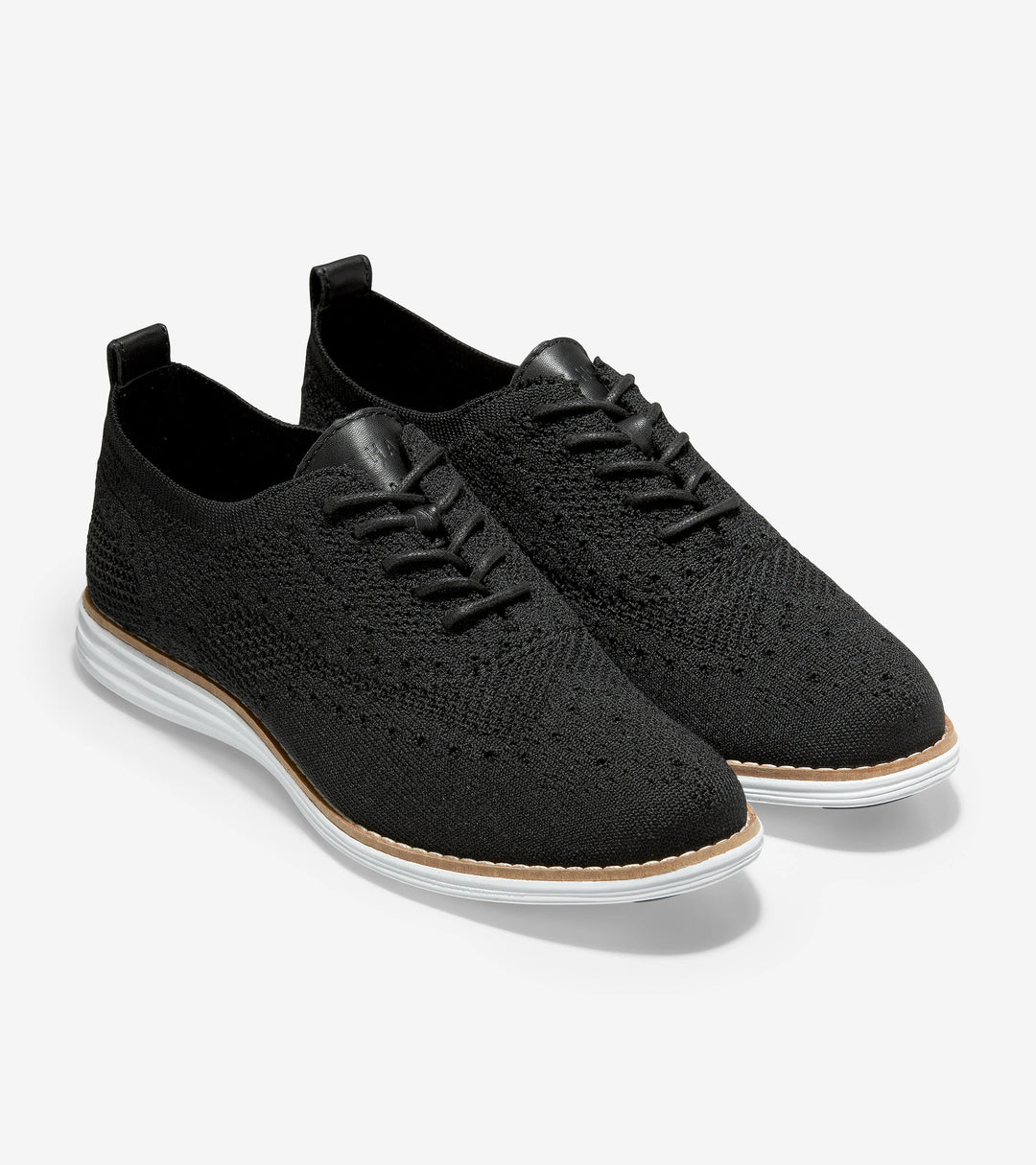 Women's Cole Haan Original Grand Stitchlite Wingstop Oxford Black Knit - Orleans Shoe Co.