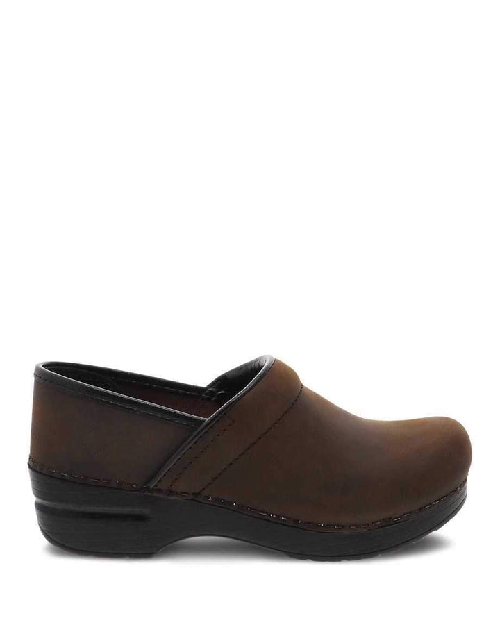 Unisex Professional Antique Brown Black Oiled Leather Clog - Orleans Shoe Co.