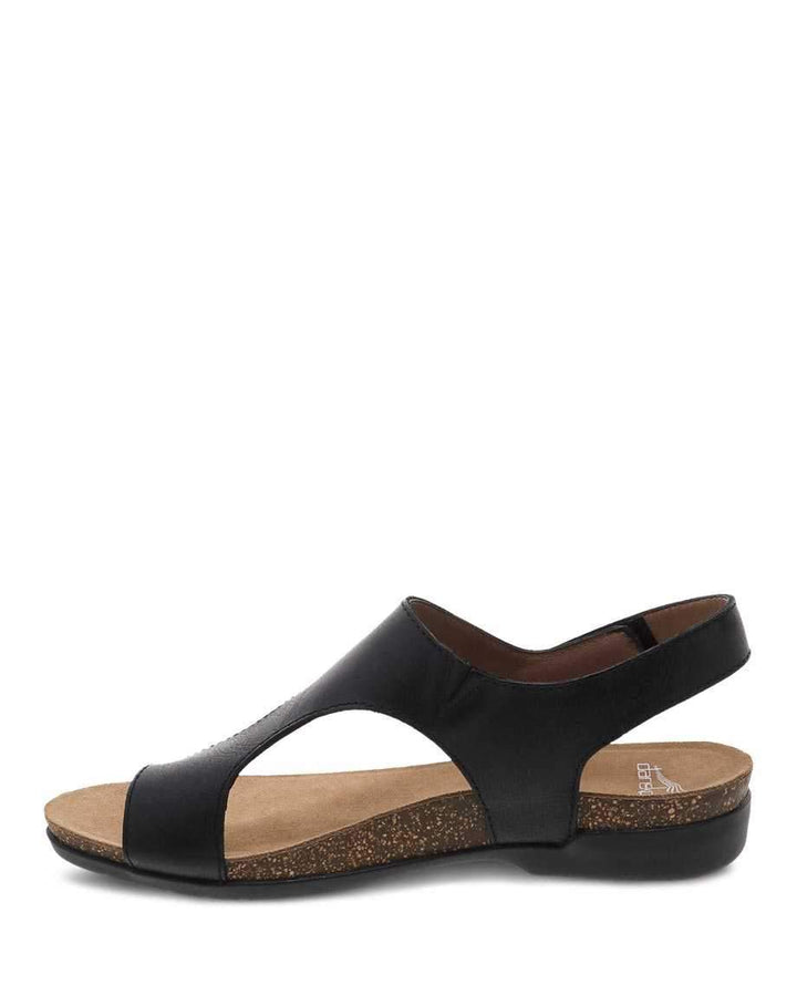 Women's Reece Waxy Burnished Black Sandal - Orleans Shoe Co.