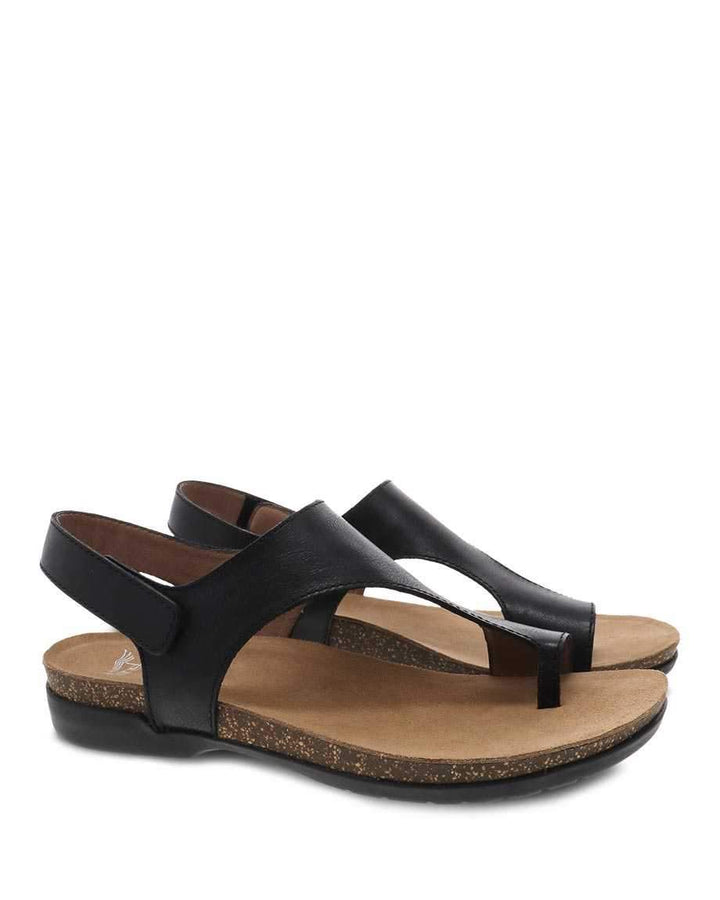 Women's Reece Waxy Burnished Black Sandal - Orleans Shoe Co.