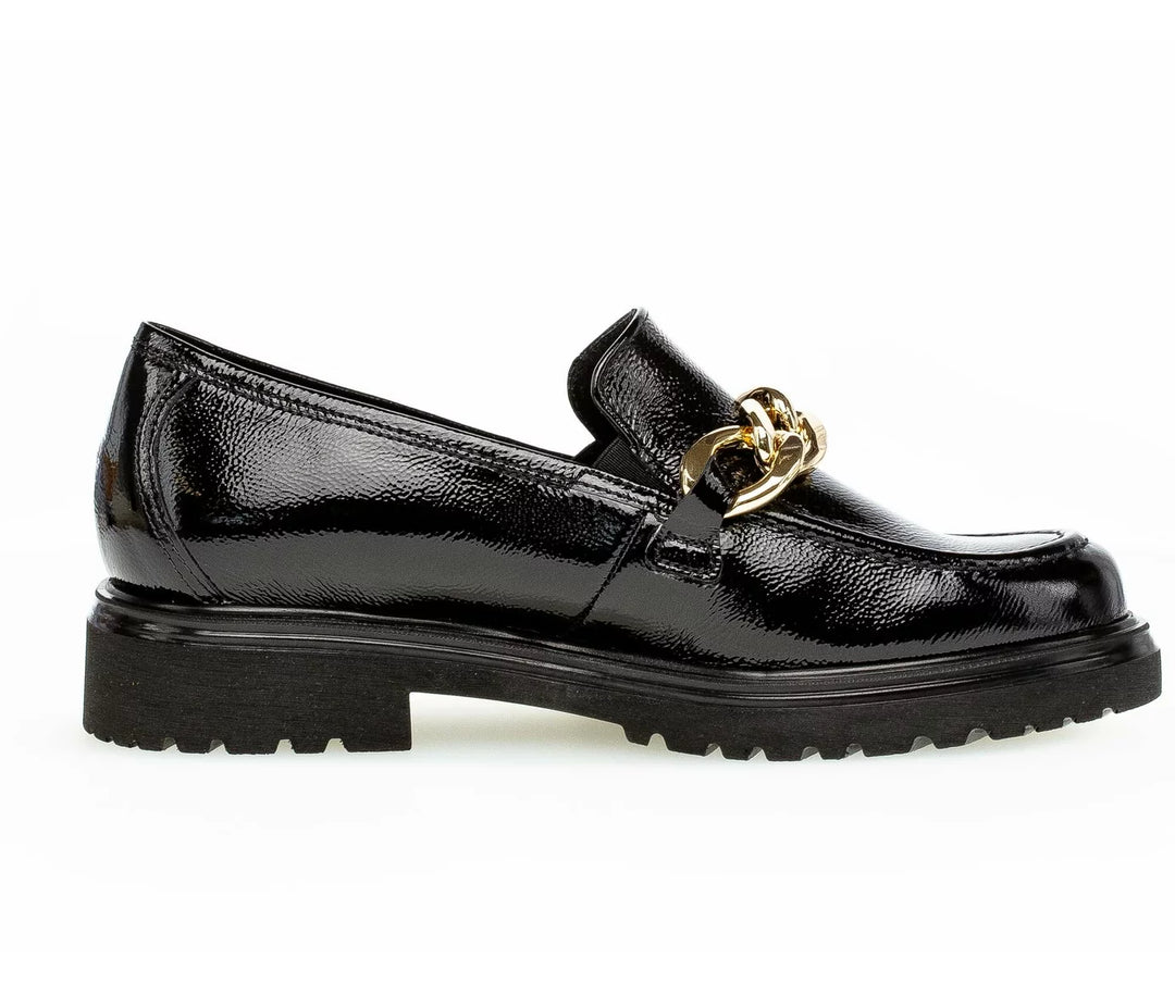 Women's Gabor Loafers 92.554.97 Wrinkle Lack Schwarz - Orleans Shoe Co.
