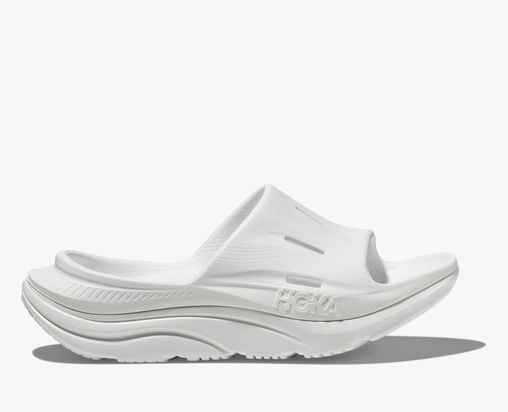 Hoka One One Unisex Ora Recovery Slide 3 White White - Orleans Shoe Co.