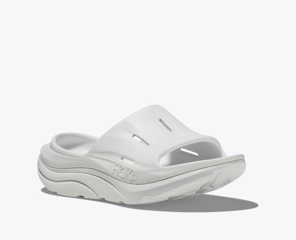 Hoka One One Unisex Ora Recovery Slide 3 White White - Orleans Shoe Co.