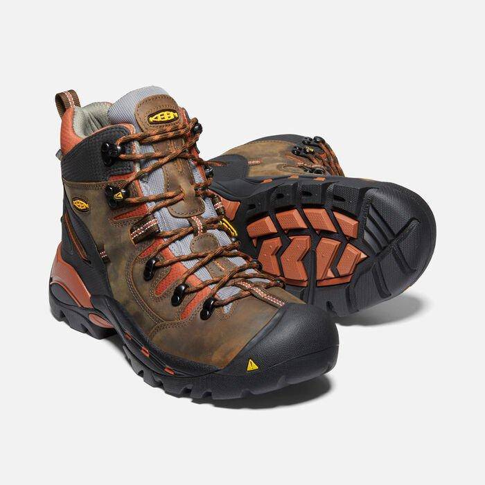 Handpoint Men's 6" Soft Toe Work Boots – Waterproof, Non-Slip, Breathable Leather – Brown – Size 10 (US)